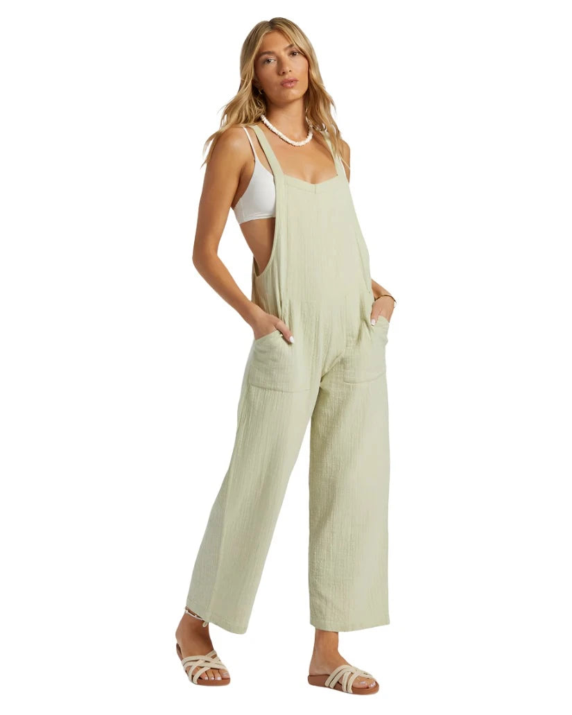 BILLABONG Women's Pacific Time Jumpsuit Light Avocado Women's Rompers & Jumpsuits Billabong 