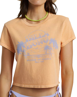 BILLABONG Women's Hooked On Tropics T-Shirt Tangy Peach Women's T-Shirts Billabong 