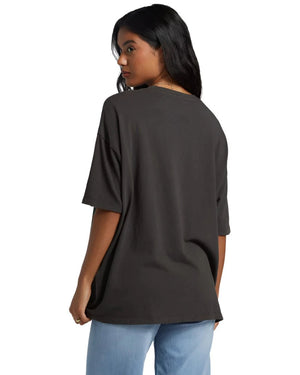 BILLABONG Women's Under The Palms Oversized T-Shirt Off Black Women's Short Sleeve T-Shirts Billabong 