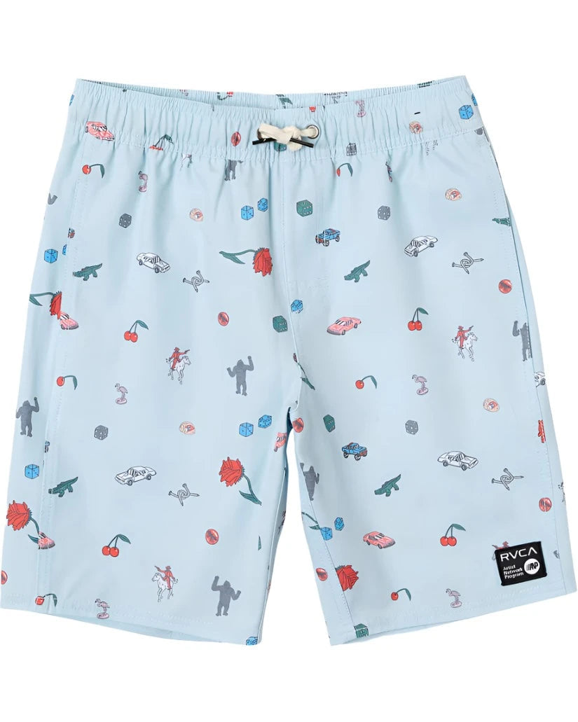 RVCA Boy's Luke P Elastic Boardshorts Light Blue Boy's Boardshorts RVCA 