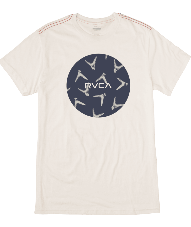 RVCA Boy's Hawaii Motors Fin T-Shirt Antique White L