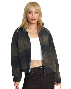 RVCA Oh Hush Sherpa Jacket Green Haze Women's Street Jackets RVCA 