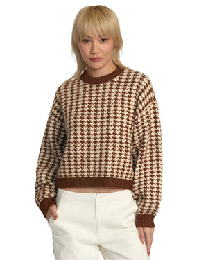 RVCA Women's Prep Sweater Mocha Bisque Women's Sweaters RVCA 