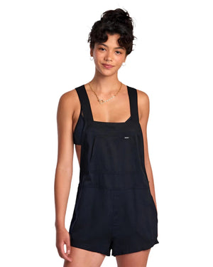 RVCA Women's Cleared Beach Coverup Romper RVCA Black Women's Rompers & Jumpsuits RVCA 