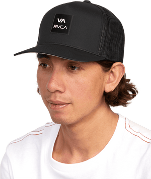 RVCA All The Way Tech Trucker Hat Black Men's Hats RVCA 