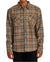 RVCA Hughes Flannel Shirt Bombay Brown Men's Long Sleeve Button Up Shirts RVCA 