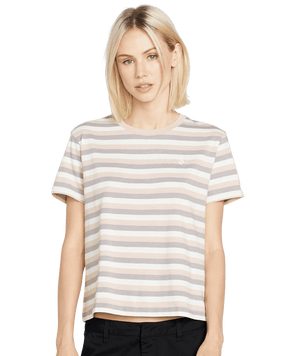 VOLCOM Women's Halite Stripe T-Shirt Dusty Rose Women's T-Shirts Volcom 