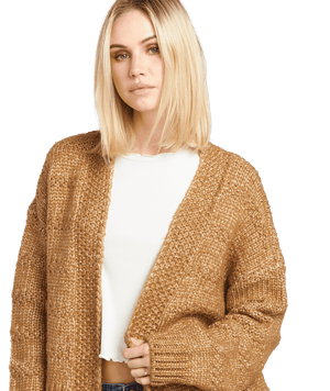 VOLCOM Women's Desert Edge Cardigan Vintage Brown Women's Sweaters Volcom 