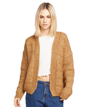 VOLCOM Women's Desert Edge Cardigan Vintage Brown Women's Sweaters Volcom 