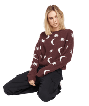 VOLCOM Women's Nyte Stone Sweater Espresso Women's Sweaters Volcom 