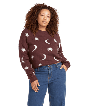 VOLCOM Women's Nyte Stone Sweater Espresso Women's Sweaters Volcom 