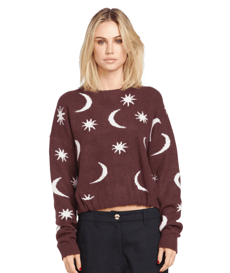 VOLCOM Women's Nyte Stone Sweater Espresso Women's Sweaters Volcom 