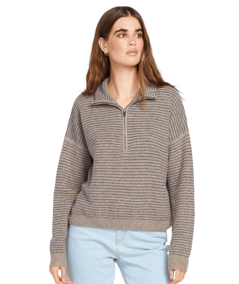 VOLCOM Women's Sun Of Sand Sweater Dark Grey Men's Sweaters Volcom 