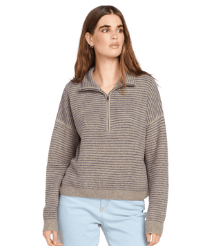 VOLCOM Women's Sun Of Sand Sweater Dark Grey Men's Sweaters Volcom 