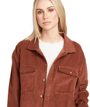 VOLCOM Women's Power Chord Shacket Chestnut Brown Women's Street Jackets Volcom 