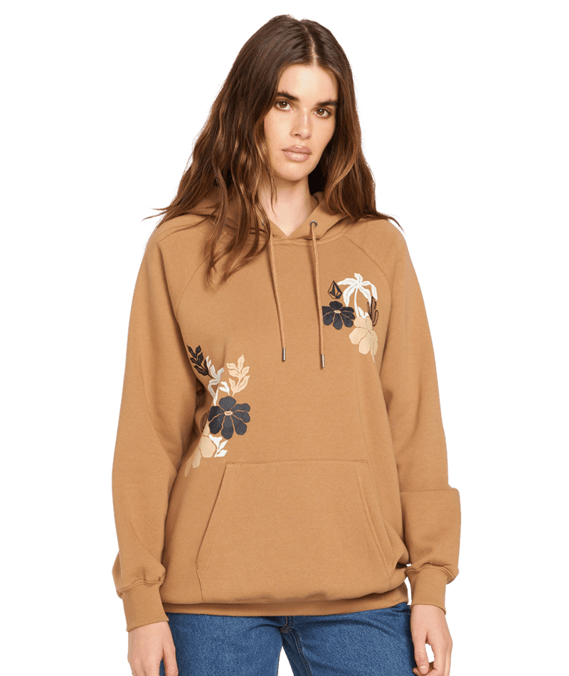 VOLCOM Women's Parrott Pants Pullover Hoodie Vintage Brown Women's Pullover Hoodies Volcom 