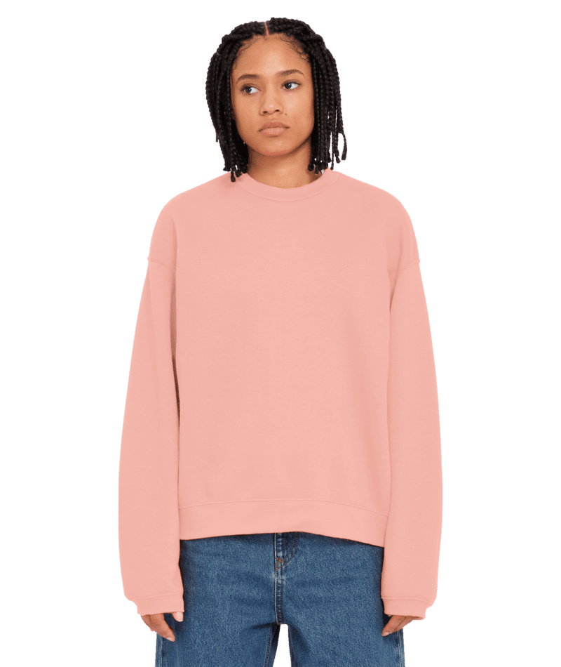 VOLCOM Women's Stone Heart Up Crew Mauve Rose Women's Crewnecks Volcom 