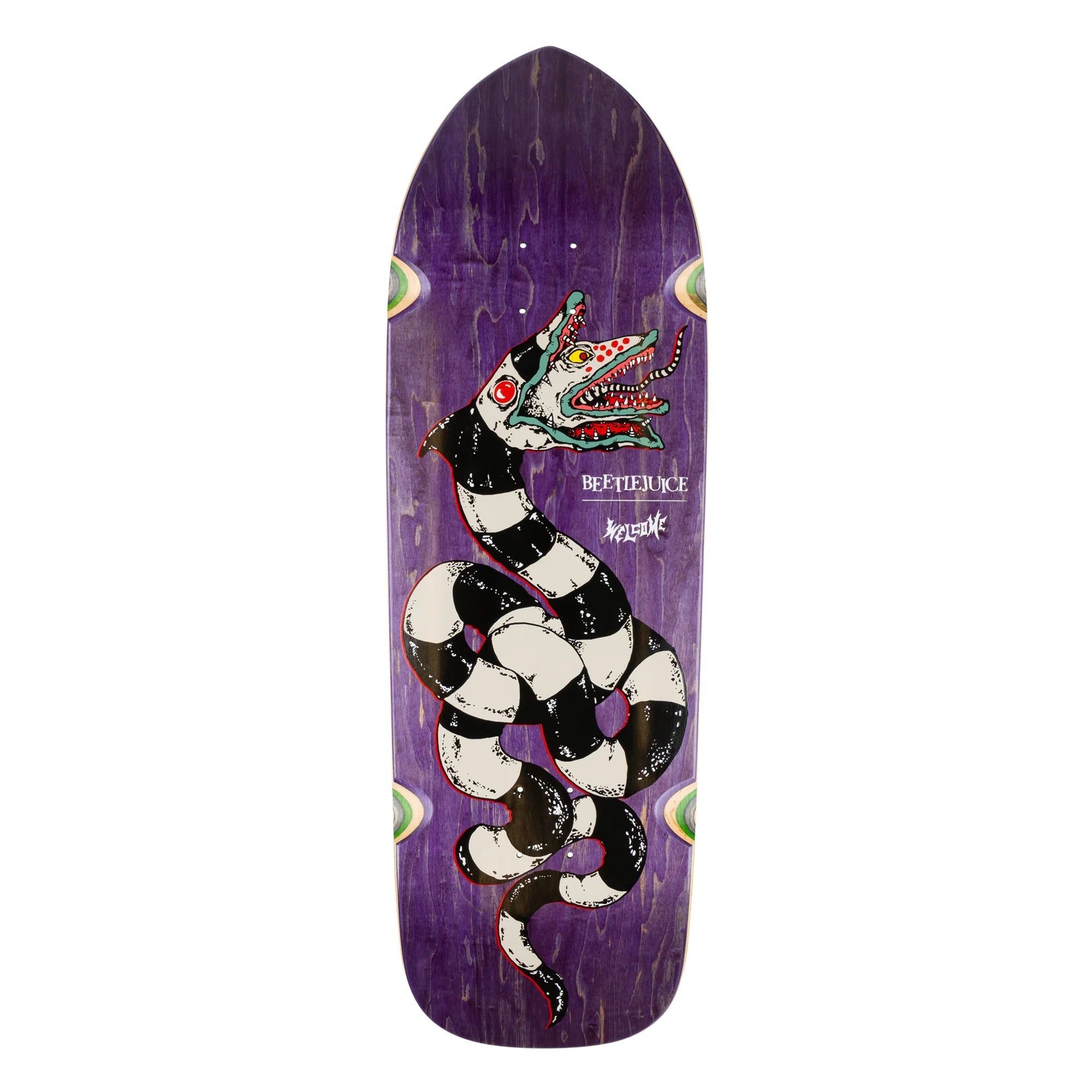 WELCOME BEETLEJUICE x Welcome Sandworm on Magic Bullet 2.0 Purple Stain 10.5 Skateboard Deck Skateboard Decks Welcome 