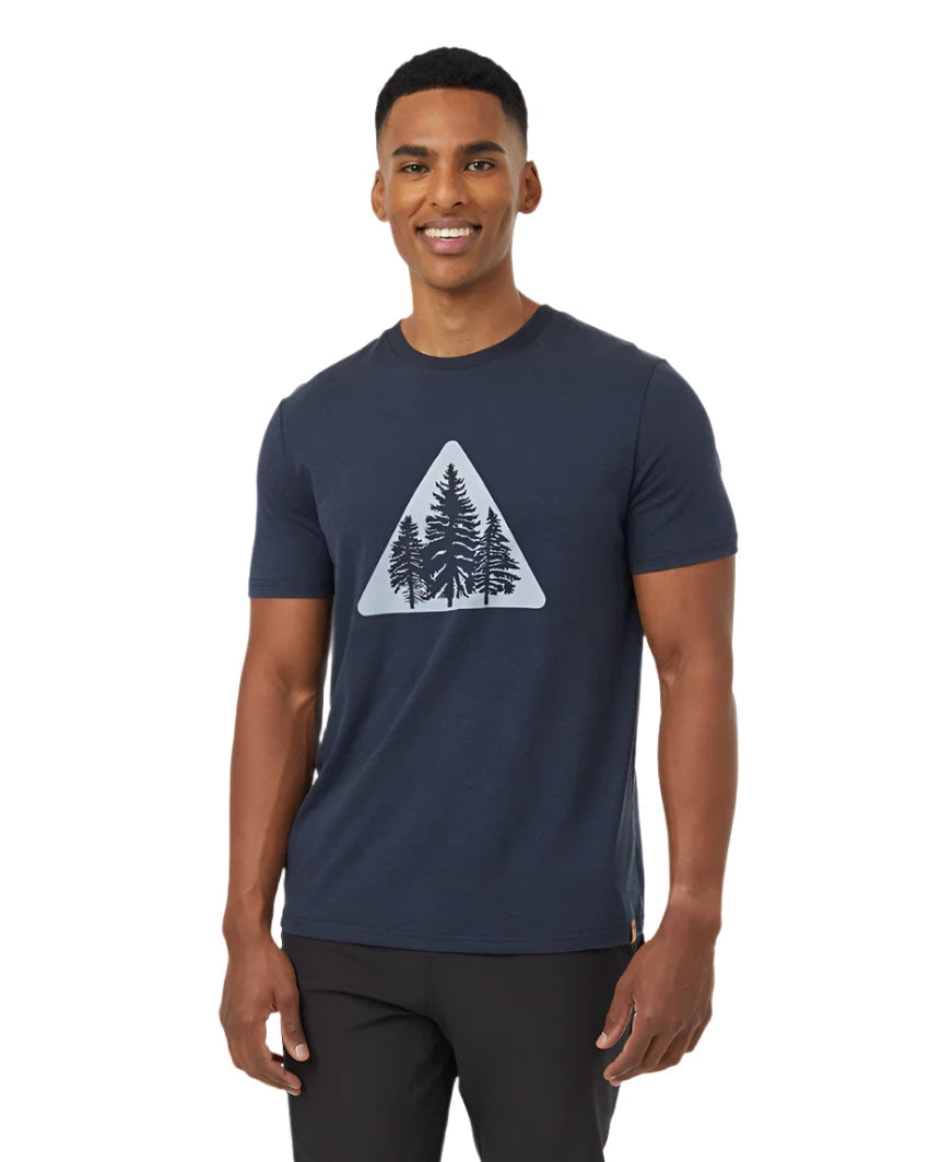 TENTREE Pine Trio T-Shirt Midnight Blue/Quarry Men's Short Sleeve T-Shirts Tentree 