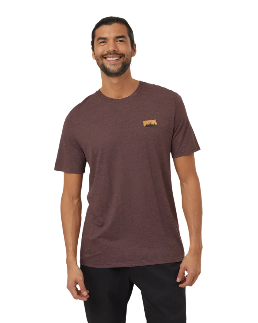 TENTREE Juniper Cork Patch T-Shirt Deep Mahogany/Cork Patch Men's Short Sleeve T-Shirts Tentree 