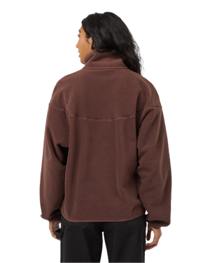 TENTREE Women's Recycled Microfleece 1/4 Snap Fleece Sweater Deep Mahogany Women's Sweaters Tentree 