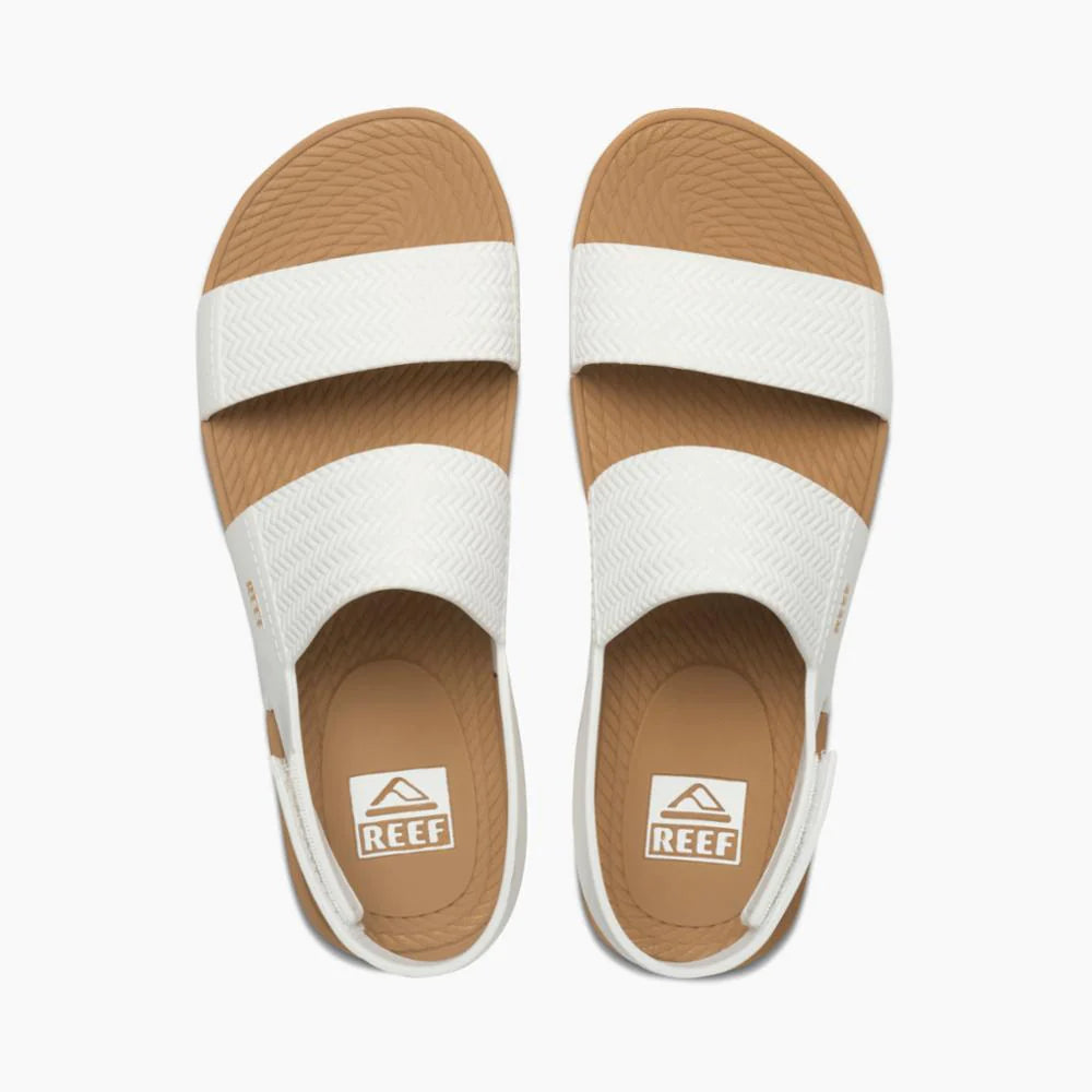 White and tan sandals top