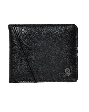 VOLCOM Pay-A-Pal Leather Bi-Fold Wallet Black Men's Wallets Volcom 