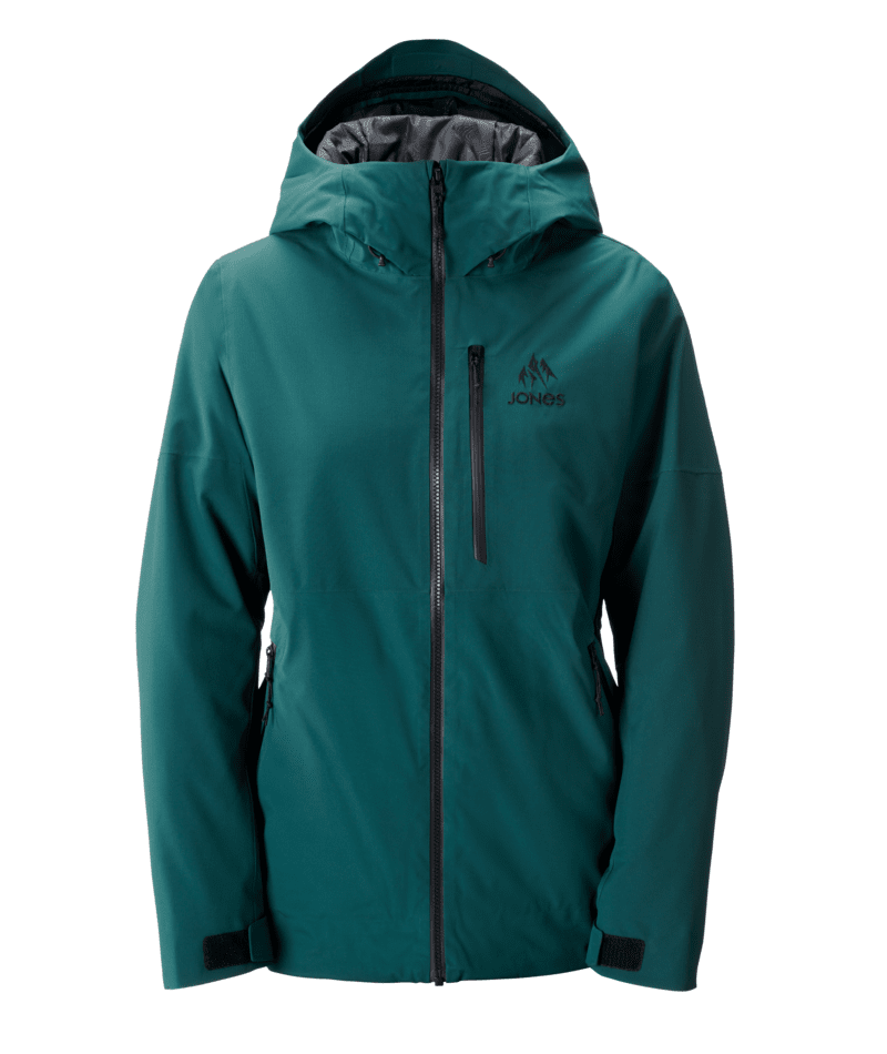 JONES Women's MTN Surf Recycled Snowboard Jacket Pacific Teal 2025 Women's Snow Jackets Jones Snowboards 