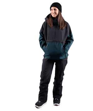 JONES Women's MTN Surf Recycled Anorak Snowboard Jacket Pacific Teal 2025 Women's Snow Jackets Jones Snowboards 