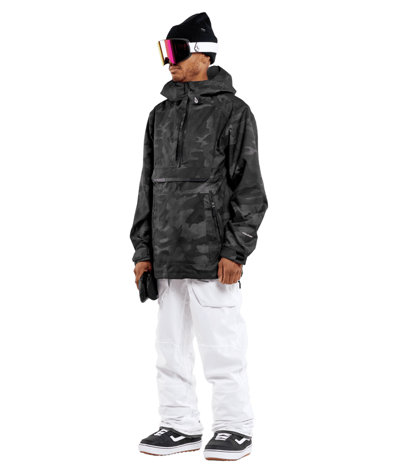 Black pullover snowboard jacket hotsell