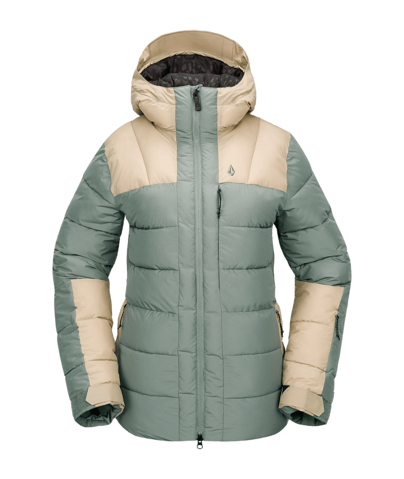 VOLCOM Women s Puffleup Snowboard Jacket Lichen Green 2025 Freeride Boardshop