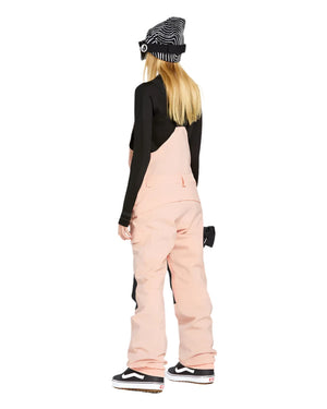 VOLCOM Women's Creston 3D Stretch Bib Overall Snowboard Pant Coral Haze 2025 Women's Snow Bib Pants Volcom 