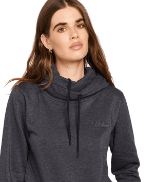 VOLCOM Women's Tower Pullover Fleece Black Women's Pullover Hoodies Volcom 