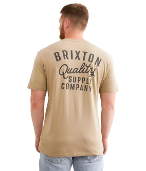 BRIXTON Hubal T-Shirt Oatmeal Men's Short Sleeve T-Shirts Brixton 