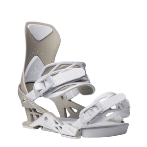 JONES Women's Aurora Snowboard Bindings White Mineral 2025 Women's Snowboard Bindings Jones Snowboards 