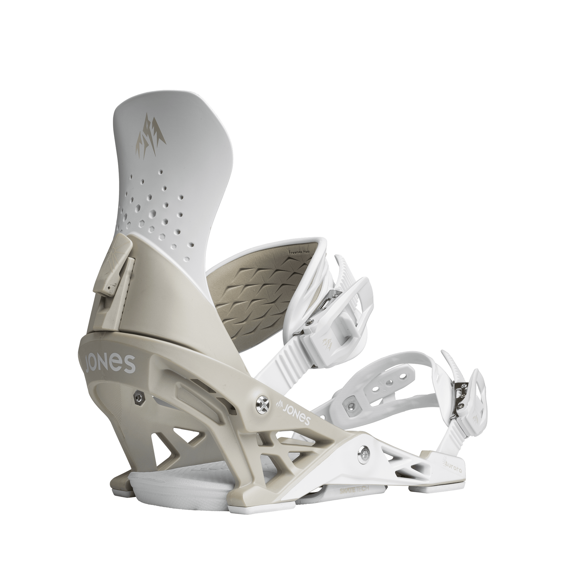 JONES Women's Aurora Snowboard Bindings White Mineral 2025 Women's Snowboard Bindings Jones Snowboards 