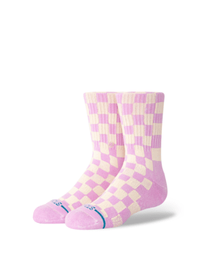 STANCE Kids Checkidy Check Crew Socks Lilac Youth Socks Stance 