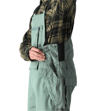 686 Hot Lap Insulated Bib Snowboard Pants Cypress Green 2025 Men's Snow Bib Pants 686 