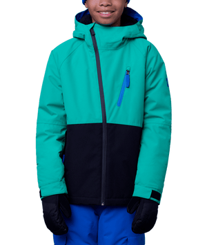 686 Youth Hydra Insulated Jacket Greenery Colourblock 2024 Youth Snow Jackets 686 