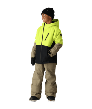 686 Youth Hydra Insulated Snowboard Jacket Lime Colorblock 2025 Youth Snow Jackets 686 