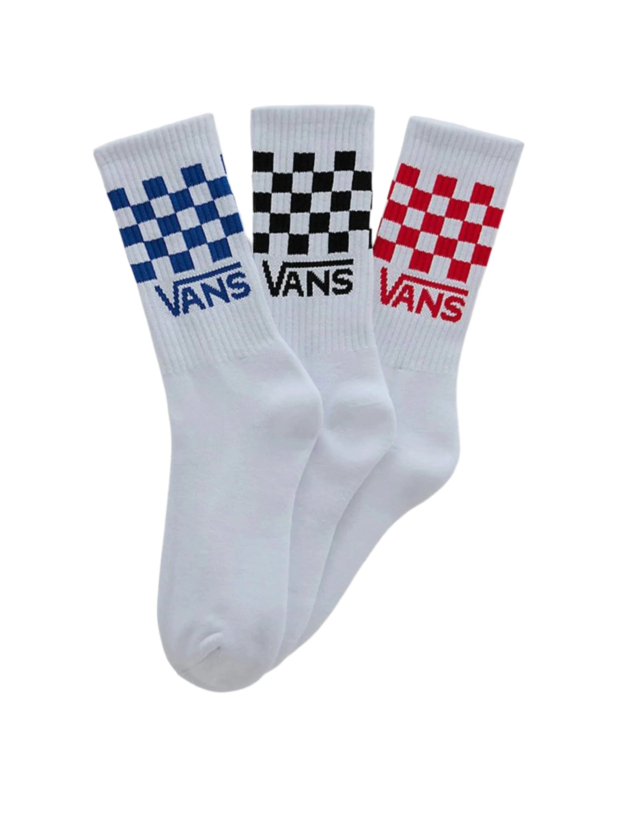 VANS Boy's Drop V Classic Check 3 Pack Crew Sock Multi Youth Socks Vans 