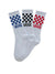 VANS Boy's Drop V Classic Check 3 Pack Crew Sock Multi Youth Socks Vans 