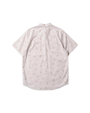 HURLEY One and Only Stretch Print Short Sleeve Button Up Shirt Bone Men's Short Sleeve Button Up Shirts Hurley 