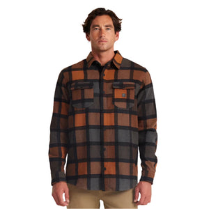 ROARK Nordsman Flannel Pecan Men's Long Sleeve Button Up Shirts Roark Revival 