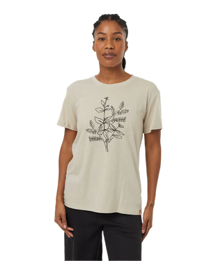 TENTREE Women's Autumn Flora T-Shirt Pale Oak / Meteorite Black Women's Short Sleeve T-Shirts Tentree 