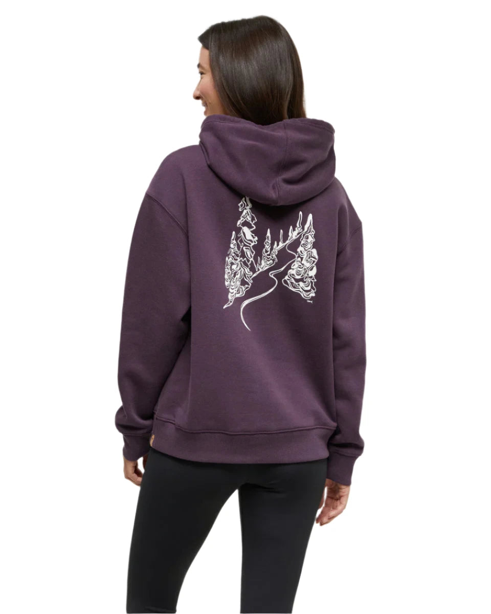 TENTREE Women's Snowy Trees Pullover Hoodie Midnight Plum/Vintage White Women's Pullover Hoodies Tentree 