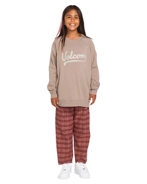 VOLCOM Girl's Truly Stokin' Pullover Sweater Moondust Girl's Hoodies Volcom 