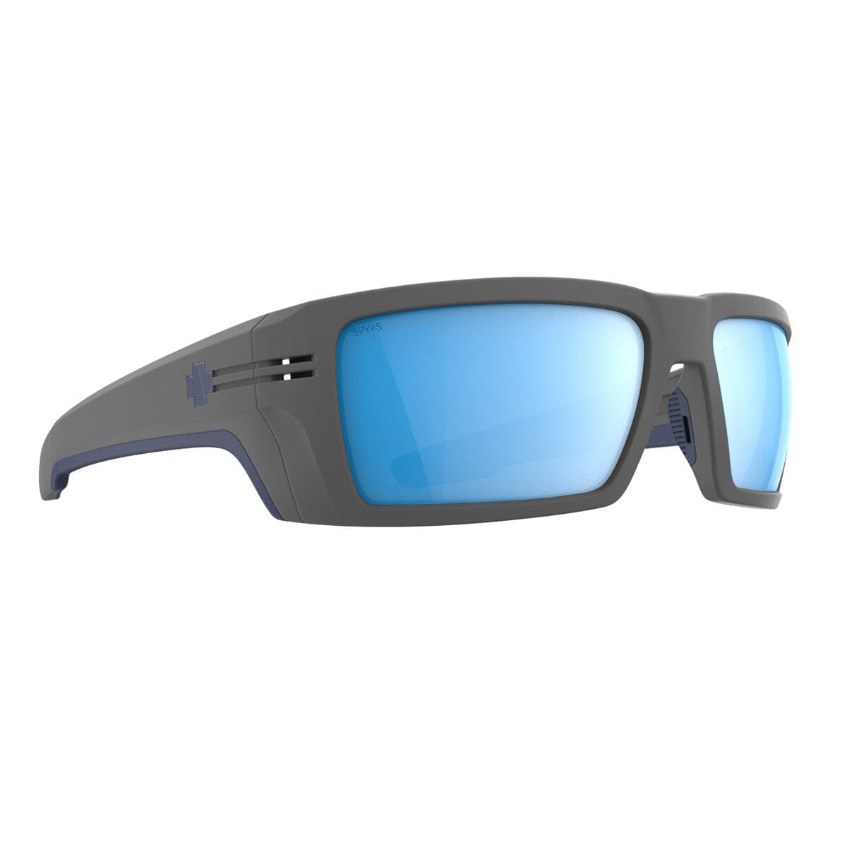 SPY Rebar SE ANSI Matte Grey - Happy Boost Ice Blue Mirror Polarized Sunglasses Sunglasses Spy 