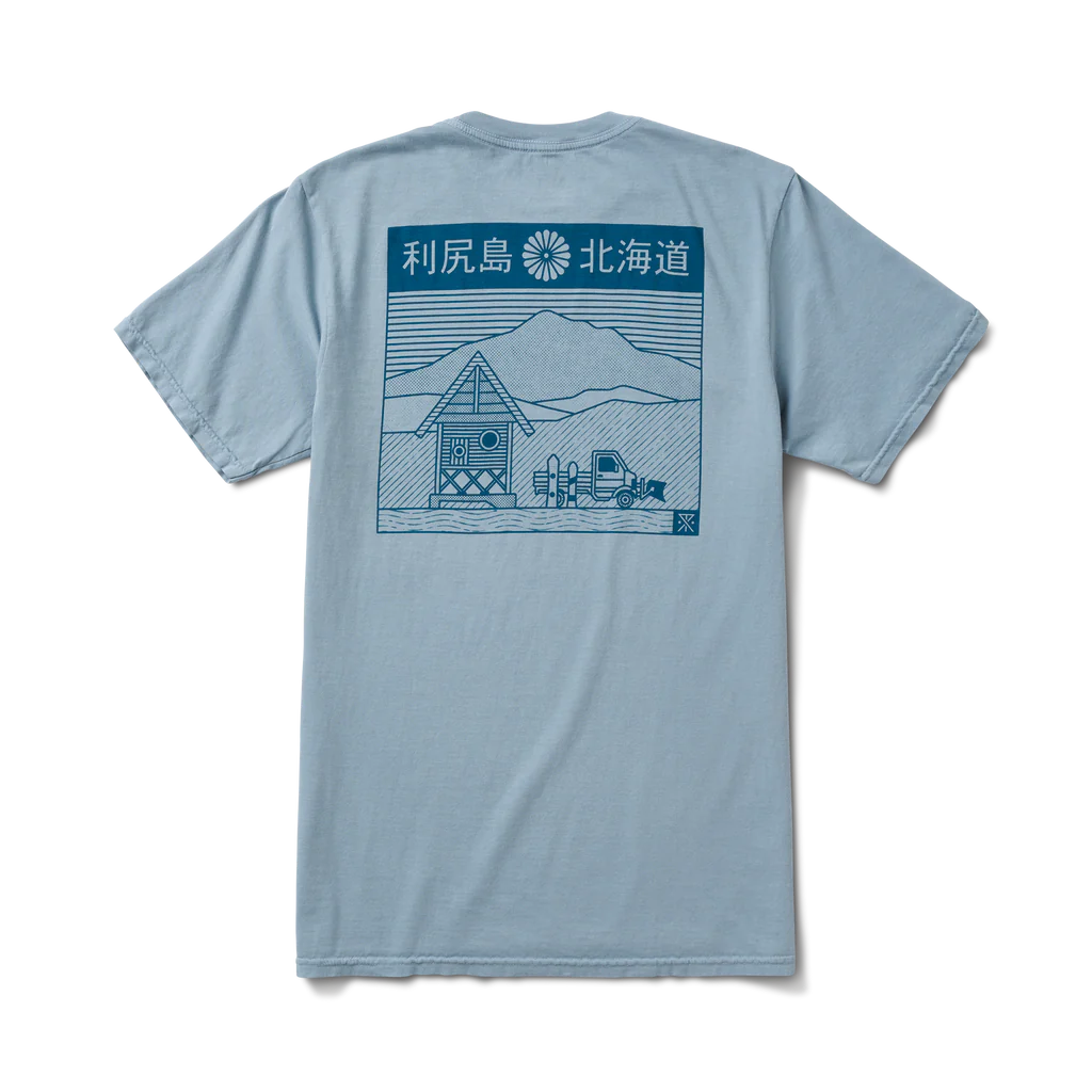 ROARK Rishiri Post Stamp T-Shirt Dusty Blue - Freeride Boardshop