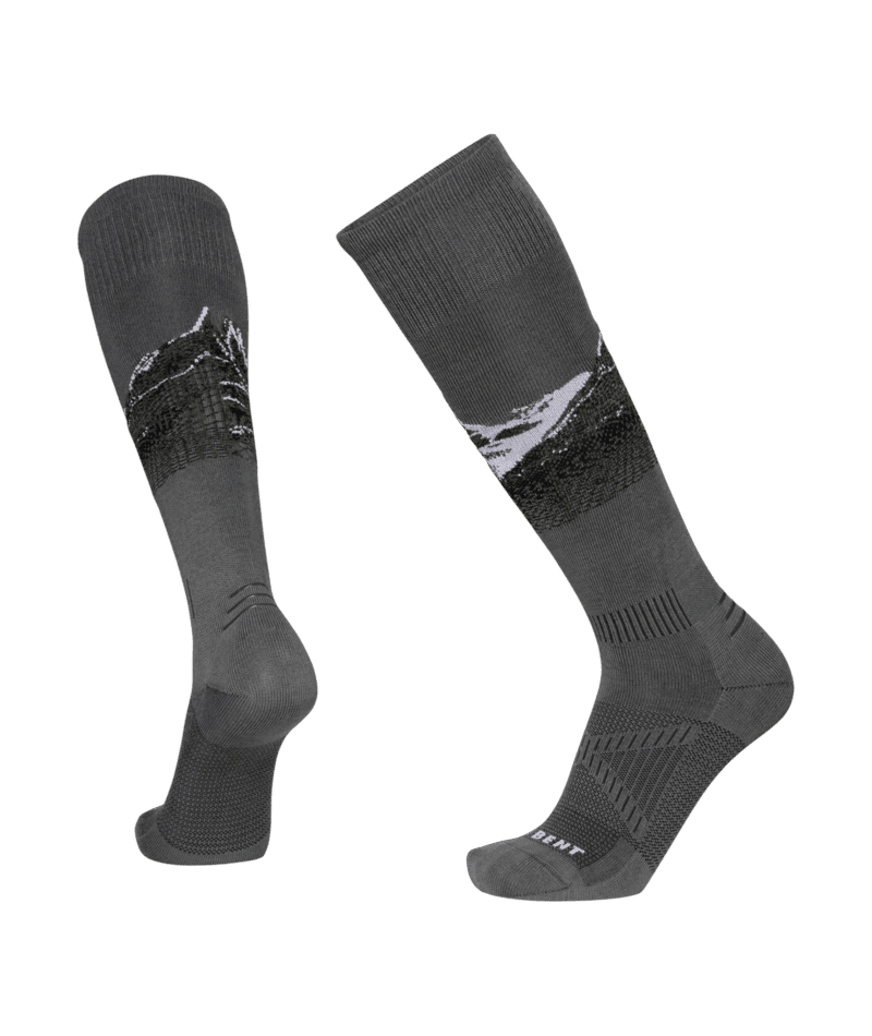 LE BENT Cody Townsend Pro Series Zero Cushion Snow Socks Gunmetal Men's Snowboard Socks Le Bent 